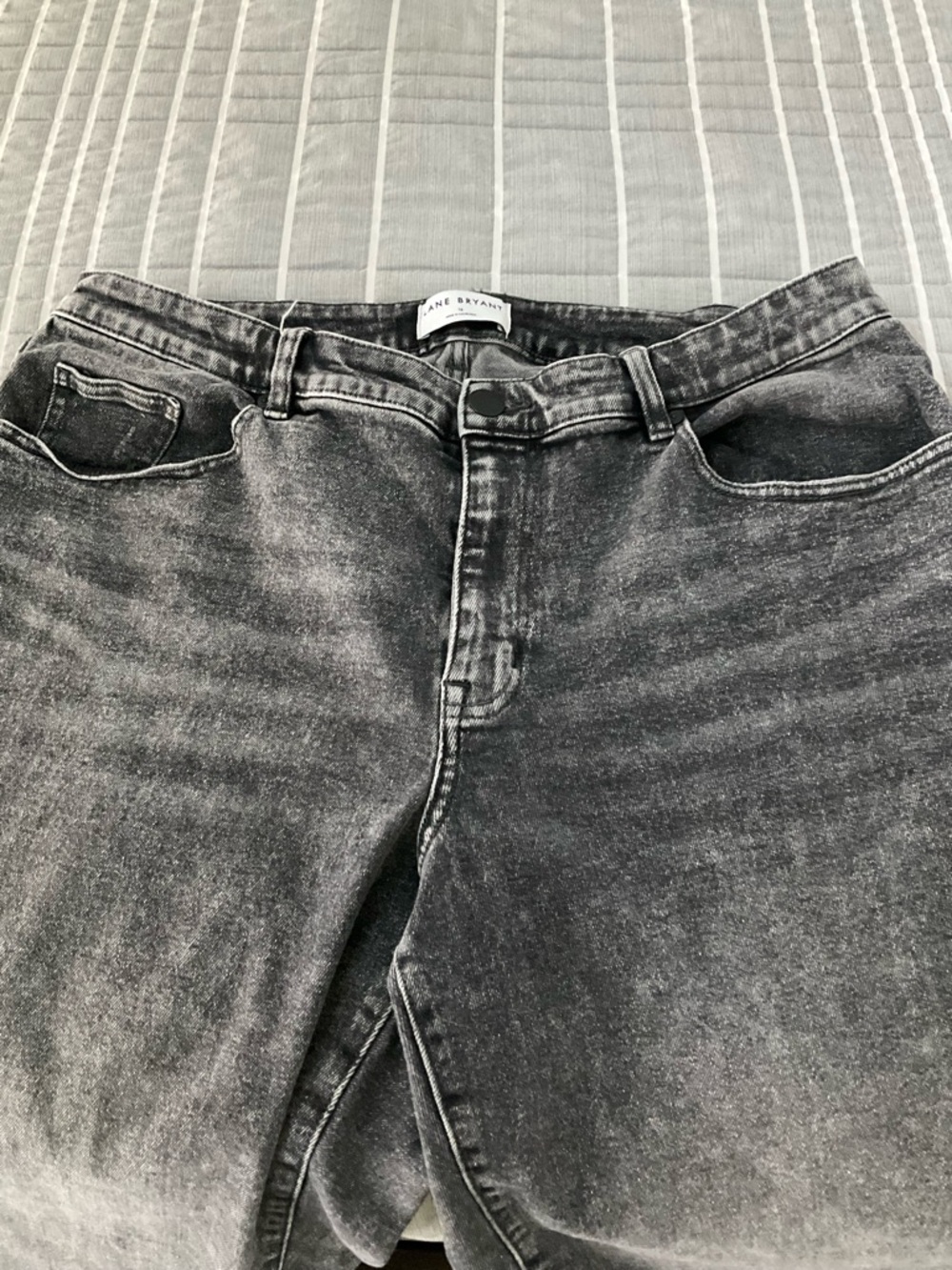 Lane Bryant Women's Washed Black/Gray Relaxed Jeans